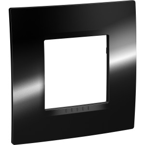 Schneider Unica Top - cover frame - 1 gang - rhodium black/aluminium MGU66.002.93BS