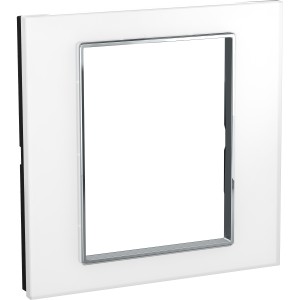 Schneider Unica Class - cover frame - 1 gang - white glass MGU68.602.7C2