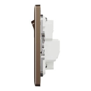 Schneider Unica X Switched socket, Unica X, 13A, 250V, 1 gang, dark bronze, NUX15_DB