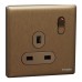 Schneider Unica X Switched socket, Unica X, 13A, 250V, 1 gang, dark bronze, NUX15_DB