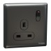Schneider Unica X Switched socket, 13A, 250V, 1 gang, dark grey NUX15_DG