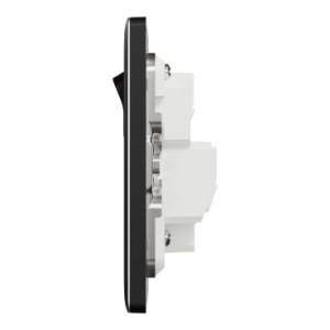 Schneider Electric Switched socket, Unica X, 13A, 250V, 1 gang, jet black NUX15_JB