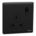 Schneider Electric Switched socket, Unica X, 13A, 250V, 1 gang, jet black NUX15_JB