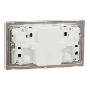 Schneider Electric Switched socket with USB, Unica X, 13A, 250V, 2 pole, type A+C, 21W, stainless steel, NUX25DACQUS_SS