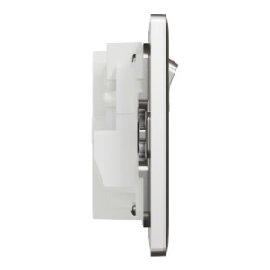 Schneider Electric Switched socket with USB, Unica X, 13A, 250V, 2 pole, type A+C, 21W, stainless steel, NUX25DACQUS_SS