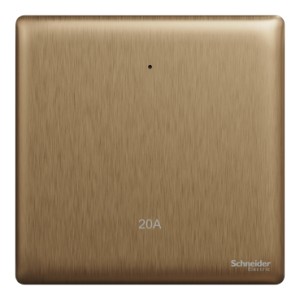 Schneider Electric Switch, Unica X, 20A, 250V, 1 gang, 2 pole, with LED, dark bronze, NUX31D20N_DB