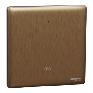 Schneider Electric Switch, Unica X, 20A, 250V, 1 gang, 2 pole, with LED, dark bronze, NUX31D20N_DB