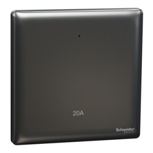 Schneider Electric Switch, Unica X, 20A, 250V, 1 gang, 2 pole, with LED, dark grey, NUX31D20N_DG