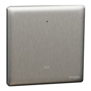 Schneider Electric Switch, Unica X, 20A, 250V, 1 gang, 2 pole, with LED, stainless steel, NUX31D20N_SS