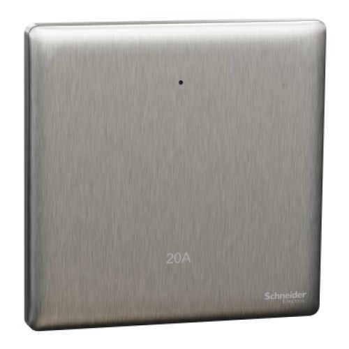 Schneider Electric Switch, Unica X, 20A, 250V, 1 gang, 2 pole, with LED, stainless steel, NUX31D20N_SS