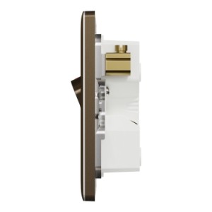 Schneider Electric Switch, Unica X, 50A, 250V, 1 gang, 2 pole, with LED, antique brass, NUX31D50N_AB