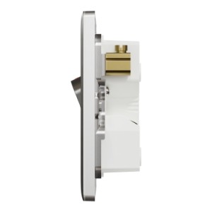 Schneider Electric Switch, Unica X, 50A, 250V, 1 gang, 2 pole, with LED, stainless steel, NUX31D50N_SS