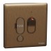 Schneider Electric Fuse connection unit, Unica X, 13A, 250V, 1 gang, 2 pole, with flex outlet, LED, dark bronze, NUX31DFSGN_DB