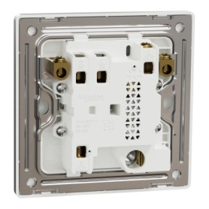 Schneider Electric Fuse connection unit, Unica X, 13A, 250V, 1 gang, 2 pole, with flex outlet, LED, stainless steel, NUX31DFSGN_SS