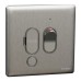 Schneider Electric Fuse connection unit, Unica X, 13A, 250V, 1 gang, 2 pole, with flex outlet, LED, stainless steel, NUX31DFSGN_SS
