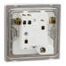 Schneider Electric Fuse connection unit, Unica X, 13A, 250V, 1 gang, with flex outlet, LED, stainless steel, NUX31FSGN_SS