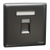 Schneider Electric Central plate, Unica, for RJ45, 1 gang, with shutter, dark grey, NUX31RJ_DG