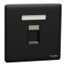 Schneider Electric Central plate, Unica, for RJ45, 1 gang, with shutter, jet black, NUX31RJ_JB