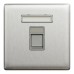Schneider Electric Central plate, Unica, for RJ45, 1 gang, with shutter, stainless steel, NUX31RJ_SS
