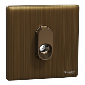 Schneider Electric Connection unit, Unica X, 25A, 250V, 1 gang, with flex outlet, antique brass, NUX31TB_AB
