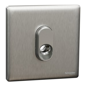 Schneider Electric Connection unit, Unica X, 25A, 250V, 1 gang, with flex outlet, stainless steel, NUX31TB_SS