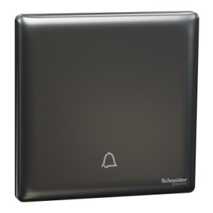 Schneider Electric Bell press switch, Unica X, 10A, 250V, 1 gang, dark grey NUX31_BP_DG