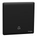 Schneider Electric Bell press switch, Unica X, 10A, 250V, 1 gang, jet black NUX31_BP_JB