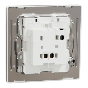 Schneider Electric Bell press switch, Unica X, 10A, 250V, 1 gang, stainless steelNUX31_BP_SS