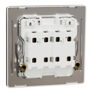 Schneider Electric switch, Unica X, 20A, 250V, 2 gangs, 2 pole, with LED, dark bronze, NUX32D20N_DB