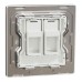 Schneider Electric Central plate, Unica, for RJ45, 2 gangs, with shutter, antique brass, NUX32RJ_AB