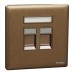 Schneider Electric Central plate, Unica, for RJ45, 2 gangs, with shutter, dark bronze, NUX32RJ_DB