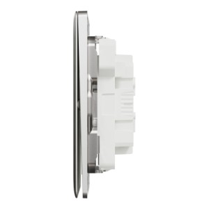 Schneider Electric Switch, Unica X, 1 way, 16AX, 250V, 2 gangs, stainless steel, NUX32_1_SS