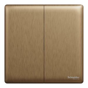 Schneider Electric Switch, Unica X, 2 way, 16AX, 250V, 2 gangs, dark bronze, NUX32_2_DB