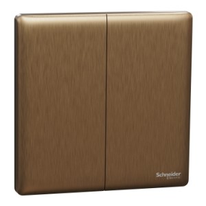Schneider Electric Switch, Unica X, 2 way, 16AX, 250V, 2 gangs, dark bronze, NUX32_2_DB