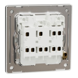Schneider Electric Switch, Unica X, 2 way, 16AX, 250V, 3 gangs, jet black, NUX33_2_JB