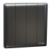 Schneider Electric Switch, Unica X, 1 way, 16AX, 250V, 4 gangs, Dark Grey, NUX34_1_DG