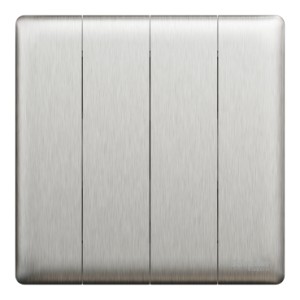 Schneider Electric Switch, Unica X, 1 way, 16AX, 250V, 4 gangs, stainless steel, NUX34_1_SS
