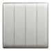 Schneider Electric Switch, Unica X, 1 way, 16AX, 250V, 4 gangs, stainless steel, NUX34_1_SS