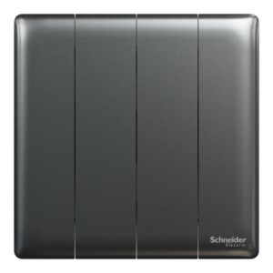 Schneider Electric Switch, Unica X, 2 way, 16AX, 250V, 4 gangs, dark grey, NUX34_2_DG