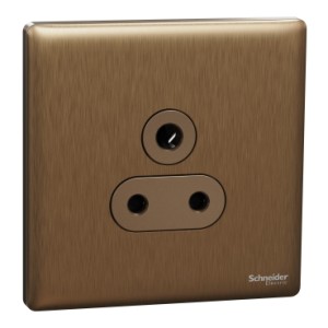 Schneider Electric Socket outlet, Unica X, 5A, 250V, 3 pin, dark bronze, NUX426_5_DB