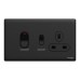 Schneider Electric Cooker control unit, Unica X, 45A, 250V, 1 gang, 2 pole, jet black, NUXT15D45N_JB