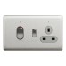 Schneider Electric Cooker control unit, Unica X, 45A, 250V, 1 gang, 2 pole, stainless steel, NUXT15D45N_SS