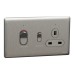 Schneider Electric Cooker control unit, Unica X, 45A, 250V, 1 gang, 2 pole, stainless steel, NUXT15D45N_SS