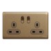 Schneider Electric Switched socket, Unica X, 13A, 250V, 2 gangs, dark bronze, NUXT25_DB