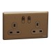 Schneider Electric Switched socket, Unica X, 13A, 250V, 2 gangs, dark bronze, NUXT25_DB