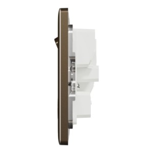 Schneider Electric Switched socket, Unica X, 13A, 250V, 2 gangs, antique brass, NUXT25_AB