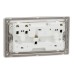 Schneider Electric Switched socket, Unica X, 13A, 250V, 2 gangs, with LED, stainless steel, NUXT25N_SS