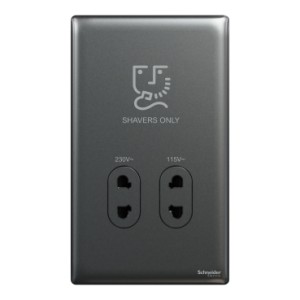 Schneider Electric Shaver socket, Unica X, 115/230V, vertical, dark grey, NUXT727V_DG