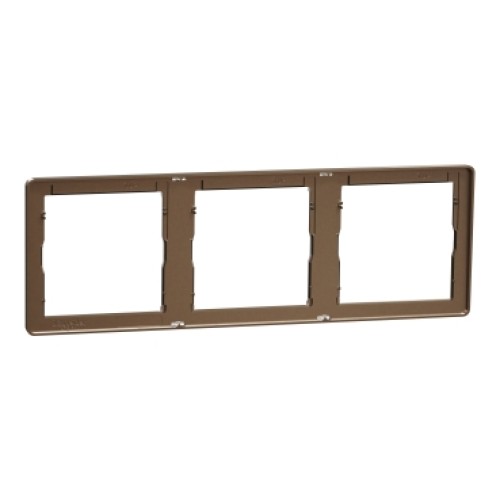 Schneider Electric Cover frame, Unica X, 3 gangs, matt, dark bronze, NUX_31_DB