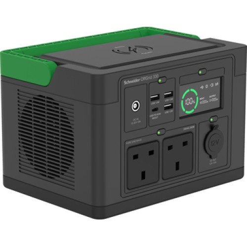 Schneider OffGrid PPS330-UK 332Wh Portable Power Station, 230V 300W AC, USB & Wireless Charging PPS330-UK